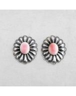 Sterling Silver Pink Conch Shell Earrings FJE2157