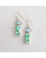 Navajo Inlay Carico Lake Turquoise Earrings FJE2091