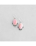 Sterling Silver Pink Conch Earrings FJE2494