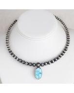 Prince Turquoise & Sterling Silver OxyBead©  Necklace FJN2424
