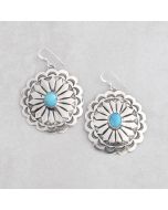 Sterling Silver Stamped Disc Earrings FJE2408