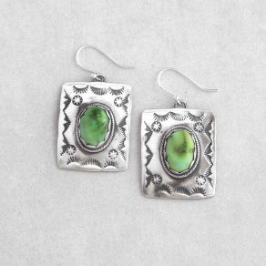 Square Sonoran Gold Turquoise Earrings FJE2652