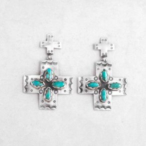Tyrone Turquoise Cross Earrings FJE2535