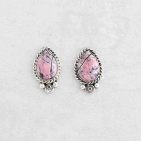 Sterling Silver Rhodonite Earrings FJE2276