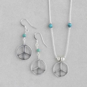 Campitos Turquoise Liquid Silver Set  FJBAR2348