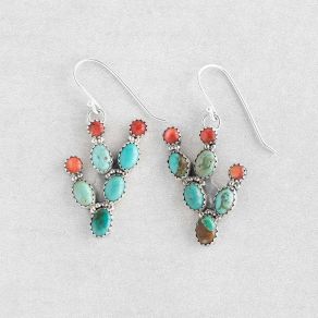 Carico Lake Turquoise Cactus Earrings FJE2867