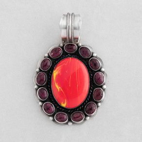 Sterling Silver Rosarita Purple Spiny Oyster Pendant FJP1892