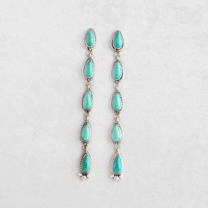 Handmade Kingman Turquoise Sterling Silver Earrings FJE2634