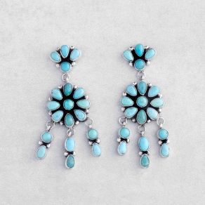 Campitos Turquoise Cluster Chandelier Earrings FJE2978
