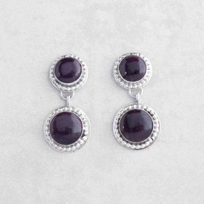 Purple Spiny Oyster Shell Post Earrings FJE2976