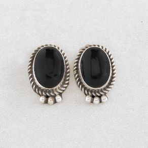 Sterling Silver Black Onyx Earrings FJE1970