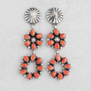 Sterling Silver Handmade Spiny Oyster Shell Earrings FJE2766