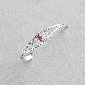 Sterling Silver Coral Cuff FJB2801