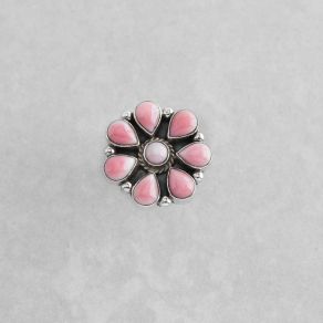 Pink Conch Cluster Ring FJR2906