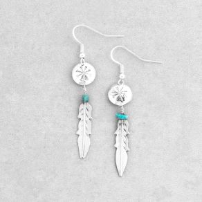 Sterling Silver Kingman Turquoise Earrings FJE2474