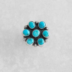 Lone Mountain Turquoise Cluster Ring FJR2912