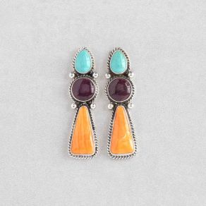 Campitos Turquoise and Spiny Oyster Shell Earrings FJE2622