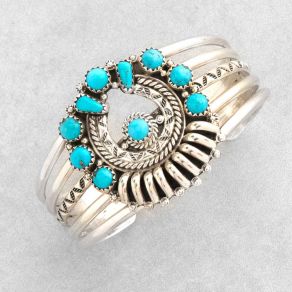 Sterling Silver Kingman Turquoise Cuff FJB2717