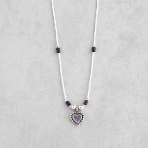 Liquid Silver and Sugilite Necklace FJN2156