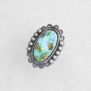 Navajo Handmade Sonoran Gold Turquoise Ring FJR2468