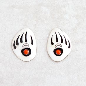 Sterling Silver Mediterranean Coral Earrings FJE2051