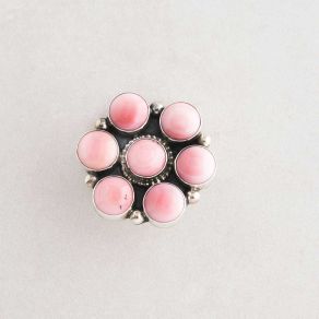 Sterling Silver Pink Conch Ring FJE2174