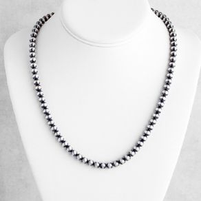 Sterling Silver Oxy Bead Necklace FJN2181
