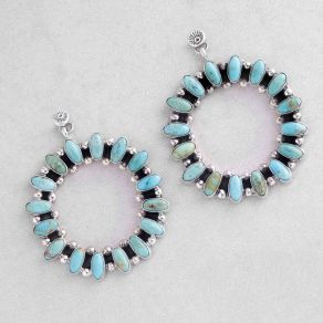 Carico Lake Turquoise Hoop Earrings FJE2786