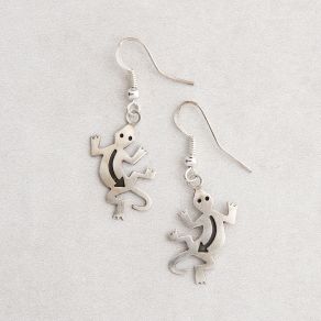 Sterling Silver Gecko Earrings FJE2062