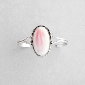 Sterling Silver Pink Conch Cuff FJB2861
