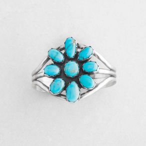 Sterling Silver Kingman Turquoise Cuff FJB2849