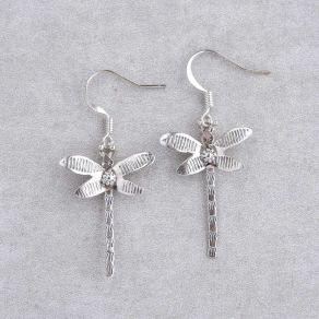 Sterling Silver Dragonfly Earrings FJE2012