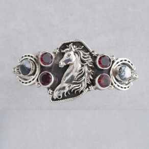 White Buffalo and Ruby Horse Bracelet FJB2304