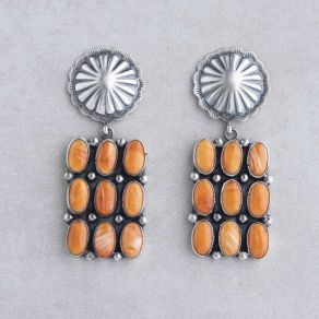 Sterling Silver and Spiny Oyster Shell Earrings FJE2281