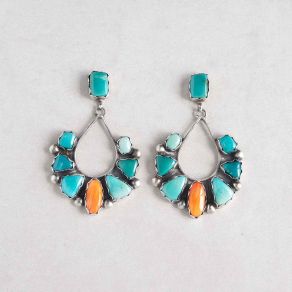 Sonoran Turquoise and Spiny Oyster Earrings FJE2486