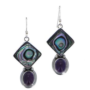 Amythest & Abalone Earrings