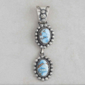 Handmade Sterling Silver Golden Hills Turquoise Pendant FJP2215