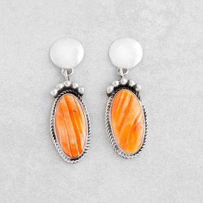 Sterling Silver and Spiny Oyster Earrings FJE2706
