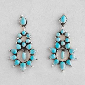 Kingman Turquoise Cluster Earrings FJE2756