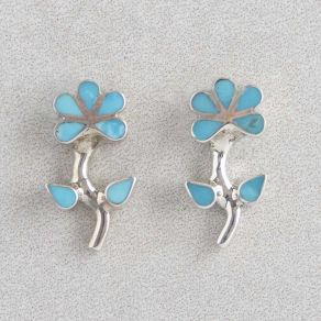 Sleeping Beauty Turquoise Flower Earrings FJE2252