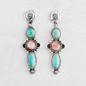 Tyrone Turquoise and Pink Mussel Earrings FJE2833