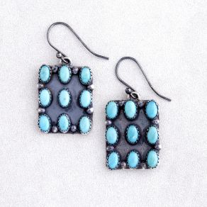 Navvajo Handmade Tyrone Turquoise Earrings FJE2398