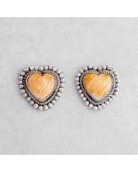 Spiny Oyster Shell Post Heart Earrings FJE2692