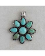 Handmade Carico Lake Turquoise Pendant FJP2229