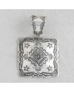 Navajo Handmade Sterling Silver Repoussé Pendant FJP2223