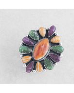 Sonoran Gold Turquoise & Spiny Oyster Shell Ring FJR2952