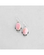 Sterling Silver Pink Conch Earrings FJE2494