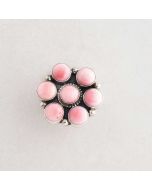 Sterling Silver Pink Conch Ring FJE2174