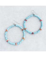 Sonoran Turquoise & Spiny Oyster Shell Hoop Earrings FJE2437