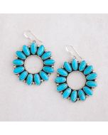 Kingman Turquoise Dangle Hoop Earring FJE2406